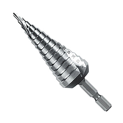 SVEDER STOPNIČASTI S SPIRALNIM ŽLEBOM HSS, PVC embalaža, BIT vpetje.