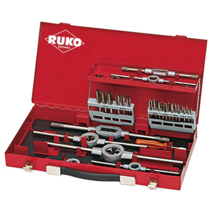 ORODJE NAVOJNO V GARNITURI HSS, kovinska kaseta, 37-delna grt.