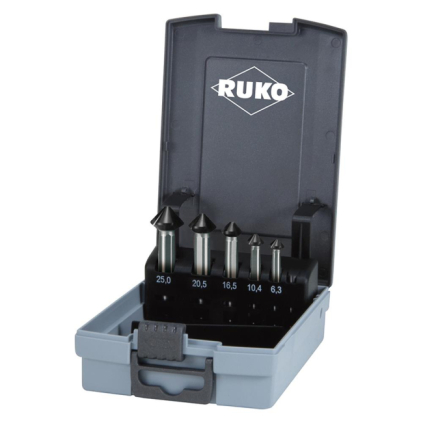 GREZILA STOŽČASTA DIN 335 tip C, 90° HSSE-Co5, RUnaTEC, PVC emb., 5-del. grt.