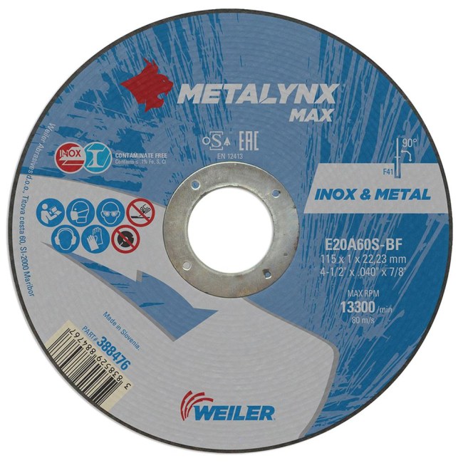 PLOŠČA REZALNA ZA INOX Metalynx MAX.