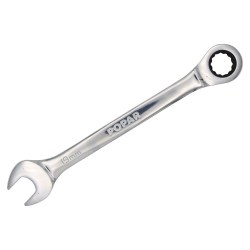 KLJUČ VILIČASTO OBROČNI Z RAGLJO Na obešalu, kromiran, POPAR.